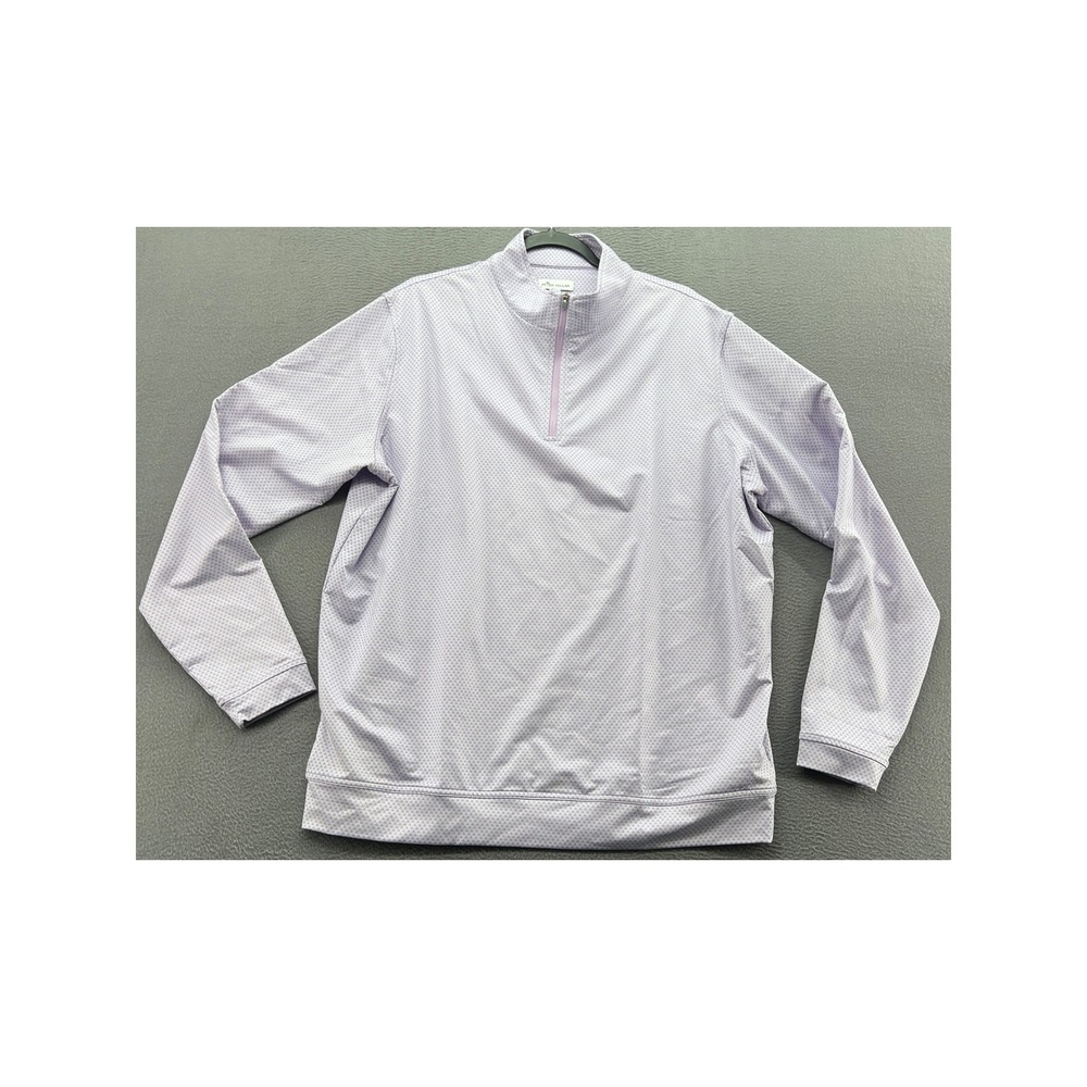 Peter Millar Pullover Mens XL Quarter Zip Purple Blue Geometric Golf Performance